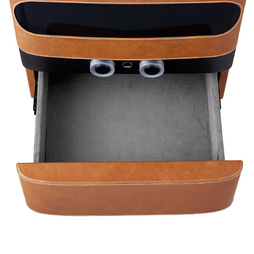 Afidano 250 count cigar humidor in black with Spanish cedar lining and digital controls, designed for luxury cigar storage and preservation.
