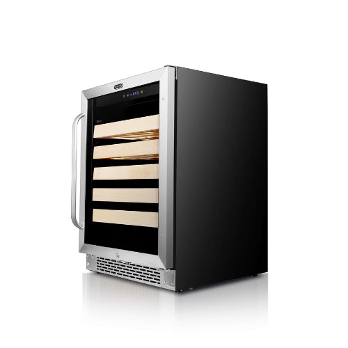 Whynter BWR-541STS 54-bottle stainless steel wine cooler with wood shelves and digital temperature control