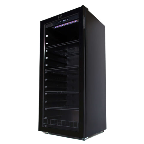 Whynter FWC-1201BB 124-bottle black wine refrigerator with LED lighting and digital temperature control
