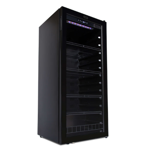 Whynter FWC-1201BB 124-bottle black wine refrigerator with LED lighting and digital temperature control