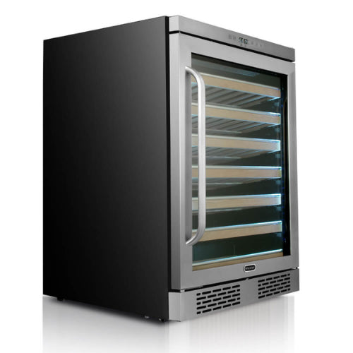 Whynter BWR-545XS 54 Bottle Built-In Wine Cooler with Spectrum Lightshow and Wood Shelves