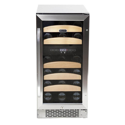 Whynter BWR-281DZ 28-bottle dual zone wine cooler with stainless steel trim and wood shelves