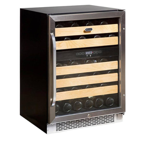 Whynter BWR-462DZ 46 Bottle Dual Zone Built-In Wine Cooler with Wood Shelves

